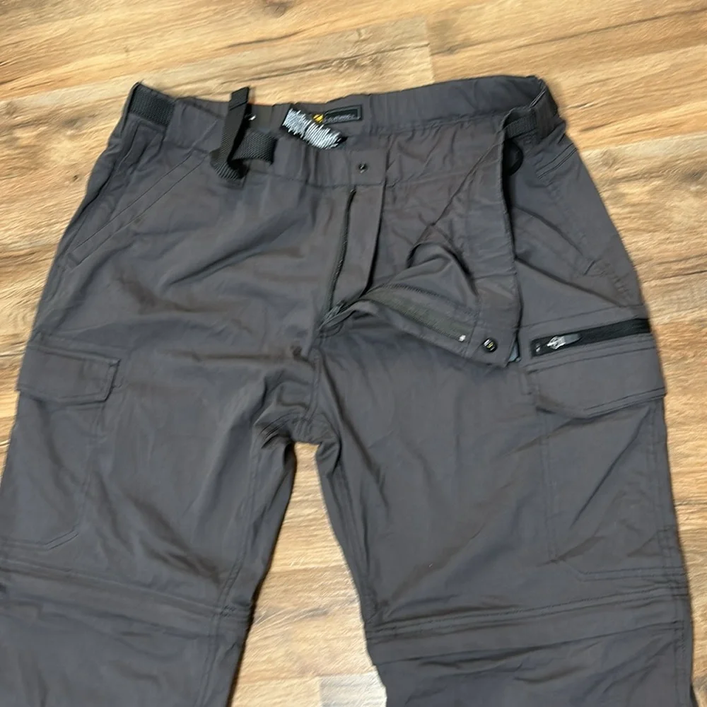 B.C CLOTHING MENS CONVERTIBLE CARGO HIKING SHORTS & PANTS GREY SIZE XXL X32 NEW - Picture 5 of 11